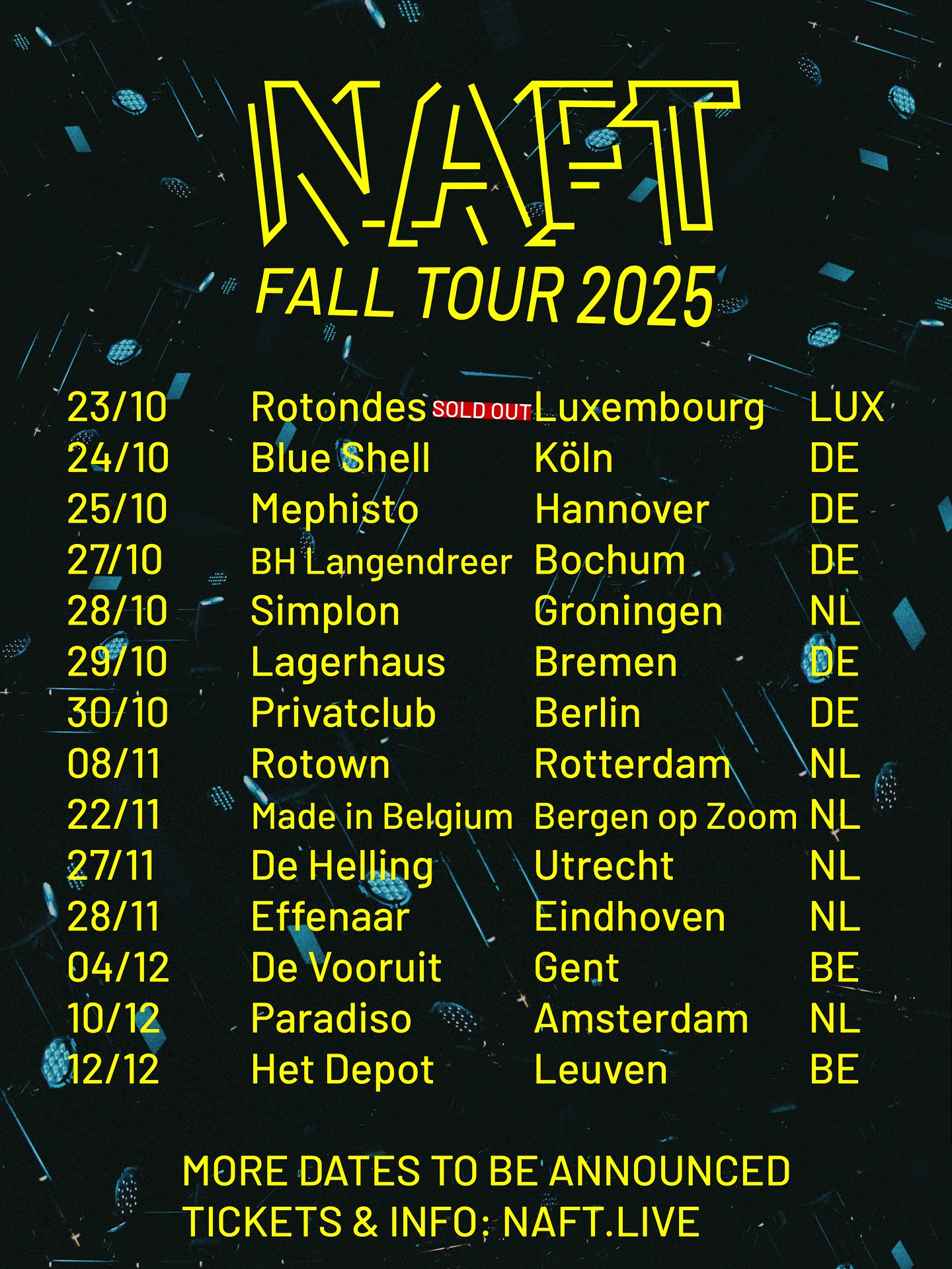 YES! Almost time to trade the festival mud for club lights — the fall tour’s about to kick off!
We’re taking the heat indoors for a run through 🇱🇺🇩🇪🇳🇱
First stop: Luxembourg on 23.10 — already sold out. Tickets for the rest are moving fast — grab yours via our website or link in bio.
.
.
.
#clubtour #livetechno #brasstechno #announcement #soldout #ticketsforsale #brassrave